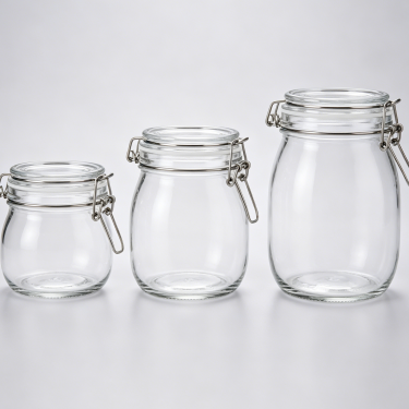 Clear Glass Storage Jar with Wire Bail Lid Large Capacity Food Container Pantry Organizer Cookie Candy Storage Canister