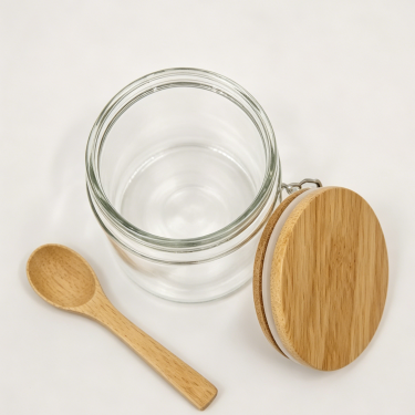 Premium Borosilicate Glass Storage Jar with Bamboo Lid Airtight Food Container Kitchen Pantry Organizer Coffee Tea Candy Storage