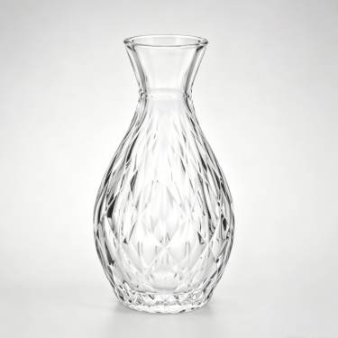Elegant Embossed Glass Vase Clear Decorative Flower Vase Vintage Bud Vase for Home Wedding Table Centerpiece Display