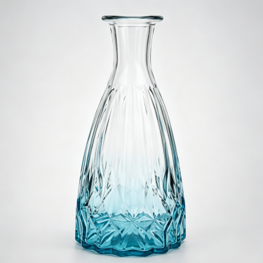 Elegant Blue Gradient Glass Vase Decorative Flower Vase Tall Floral Container for Home Wedding Table Centerpiece Display
