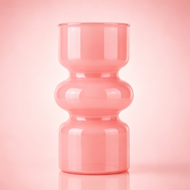 Modern Pink Glass Vase Decorative Flower Holder Nordic Style Centerpiece Vase for Home Wedding Hotel Table Decoration