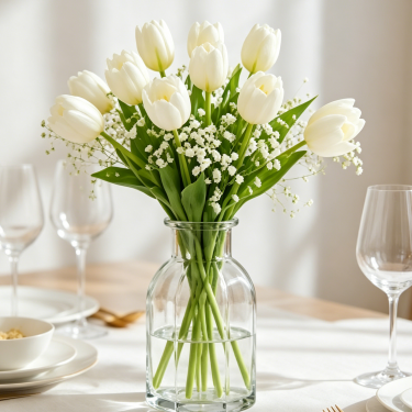 Modern Clear Glass Vase Decorative Flower Container Minimalist Nordic Style Bud Vase for Home Wedding Table Decoration