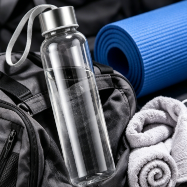 Premium Clear Glass Water Bottle with Stainless Steel Cap Portable Reusable Drinking Bottle for Daily Hydration
