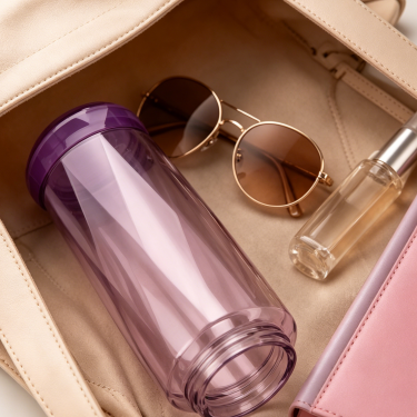 Premium Colored Glass Water Bottle with Crystal Faceted Lid Reusable Beverage Bottle Food Grade Drinking Container for Home Office Travel