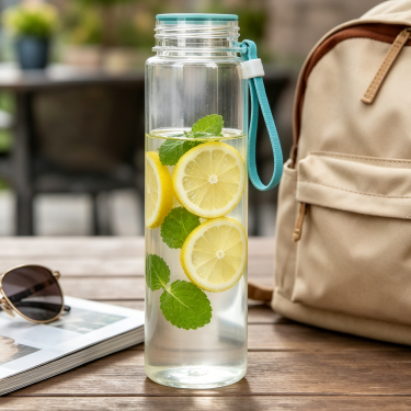 Premium Frosted Glass Water Bottle with Carry Strap Reusable Leakproof Drinking Bottle Food Grade Beverage Container for Travel Office Gym