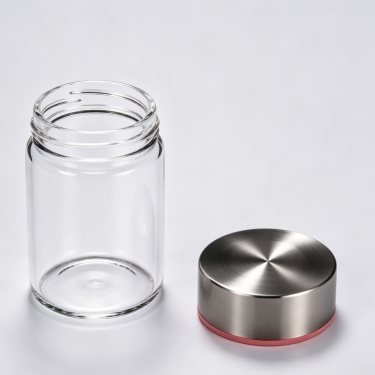 Premium Borosilicate Glass Water Bottle with Stainless Steel Lid Reusable Wide Mouth Drinking Jar for Home Office Travel Beverage Storage
