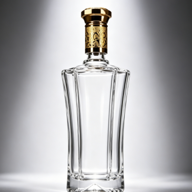 Luxury Clear Glass Whiskey Bottle Premium Spirits Decanter Bottle with Decorative Stopper for Vodka Brandy Liquor Packaging