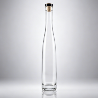 Premium Tall Clear Glass Wine Bottle with Black Cap Elegant Spirit Beverage Packaging Container 400ml 550ml