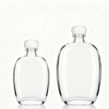 Premium Clear Glass Wine Bottle Oval Spirit Bottle Decorative Liquor Container For Whiskey Brandy Vodka Rum Beverage Packaging