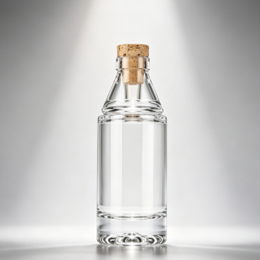 Premium Clear Glass Wine Bottle Thick Base Spirit Bottle with Cork Stopper for Liquor Whiskey Vodka Beverage Packaging