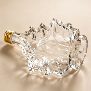 Custom Clear Maple Leaf Glass Wine Bottle Premium Liquor Spirit Whiskey Vodka Packaging Bottle with Screw Cap