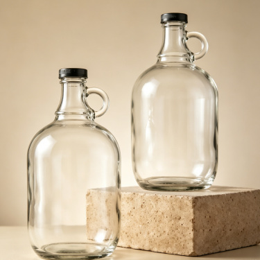 Premium Clear Glass Wine Jug Bottle with Handle Large Capacity Beverage Spirit Packaging Container 2000ml Reusable