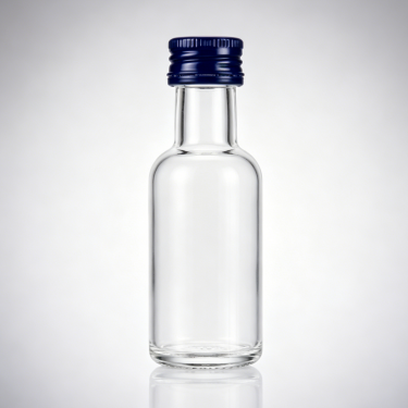 Premium 30ml Clear Glass Wine Bottle Mini Liquor Bottle Spirit Sample Packaging Bottle with Metal Cap for Beverage
