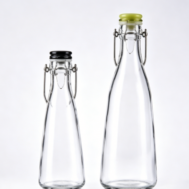 Premium Clear Glass Swing Top Wine Bottle Large Capacity Reusable Airtight Beverage Bottle for Wine Juice Water Storage