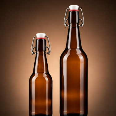 Premium Amber Glass Swing Top Beer Bottle Reusable Airtight Brewing Beverage Storage Bottle for Craft Beer Kombucha