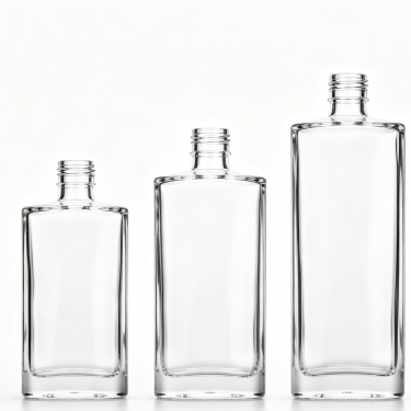 Premium Clear Glass Wine Bottle Square Spirit Bottle Empty Liquor Packaging Container For Whiskey Vodka Brandy Rum Beverage