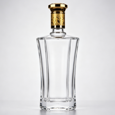 Luxury Clear Glass Whiskey Bottle Premium Spirits Decanter Bottle with Decorative Stopper for Vodka Brandy Liquor Packaging