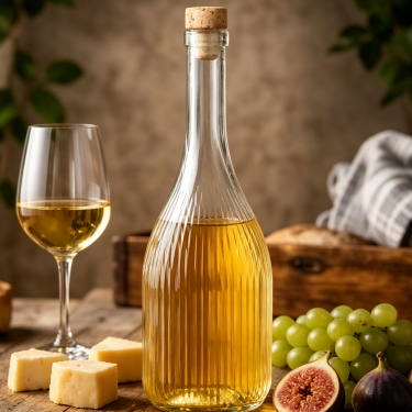 Premium Clear Ribbed Glass Wine Bottle with Cork Stopper Tall Beverage Spirit Packaging Container 250ml 350ml 500ml