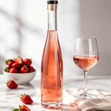Premium Tall Clear Glass Wine Bottle with Black Cap Elegant Spirit Beverage Packaging Container 400ml 550ml