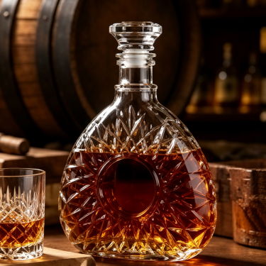 Luxury Embossed Crystal Glass Wine Decanter Bottle Elegant Spirit Whiskey Packaging Container 770ml Premium Clear Glass
