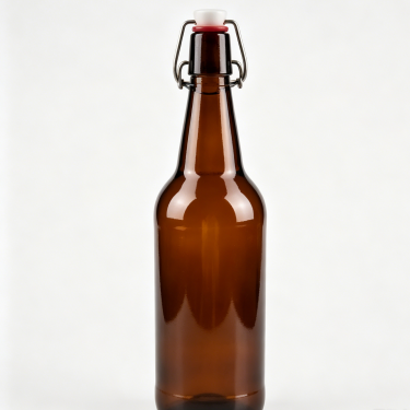 Premium Amber Glass Swing Top Beer Bottle Reusable Airtight Brewing Beverage Storage Bottle for Craft Beer Kombucha
