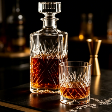 Premium Clear Glass Whiskey Decanter Bottle Luxury Embossed Spirit Storage Bottle with Stopper for Liquor Wine Display