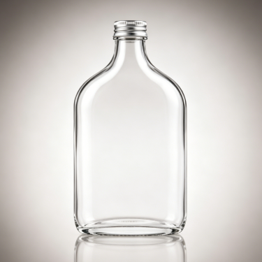 Premium Clear Glass Wine Bottle Flat Spirit Bottle Beverage Packaging Container with Screw Cap for Liquor and Wine