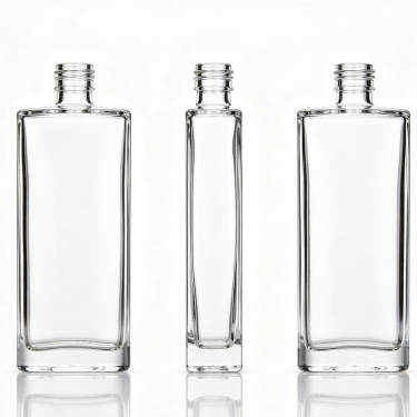 Premium Clear Glass Wine Bottle Square Spirit Bottle Empty Liquor Packaging Container For Whiskey Vodka Brandy Rum Beverage