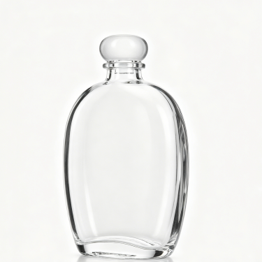 Premium Clear Glass Wine Bottle Oval Spirit Bottle Decorative Liquor Container For Whiskey Brandy Vodka Rum Beverage Packaging