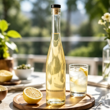 Premium Tall Clear Glass Wine Bottle with Black Cap Elegant Spirit Beverage Packaging Container 400ml 550ml