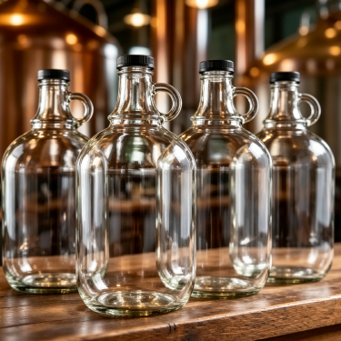 Premium Clear Glass Wine Jug Bottle with Handle Large Capacity Beverage Spirit Packaging Container 2000ml Reusable