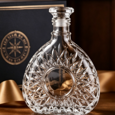 Luxury Embossed Crystal Glass Wine Decanter Bottle Elegant Spirit Whiskey Packaging Container 770ml Premium Clear Glass