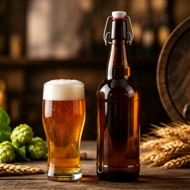 Premium Amber Glass Swing Top Beer Bottle Reusable Airtight Brewing Beverage Storage Bottle for Craft Beer Kombucha