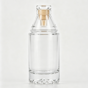 Premium Clear Glass Wine Bottle Thick Base Spirit Bottle with Cork Stopper for Liquor Whiskey Vodka Beverage Packaging