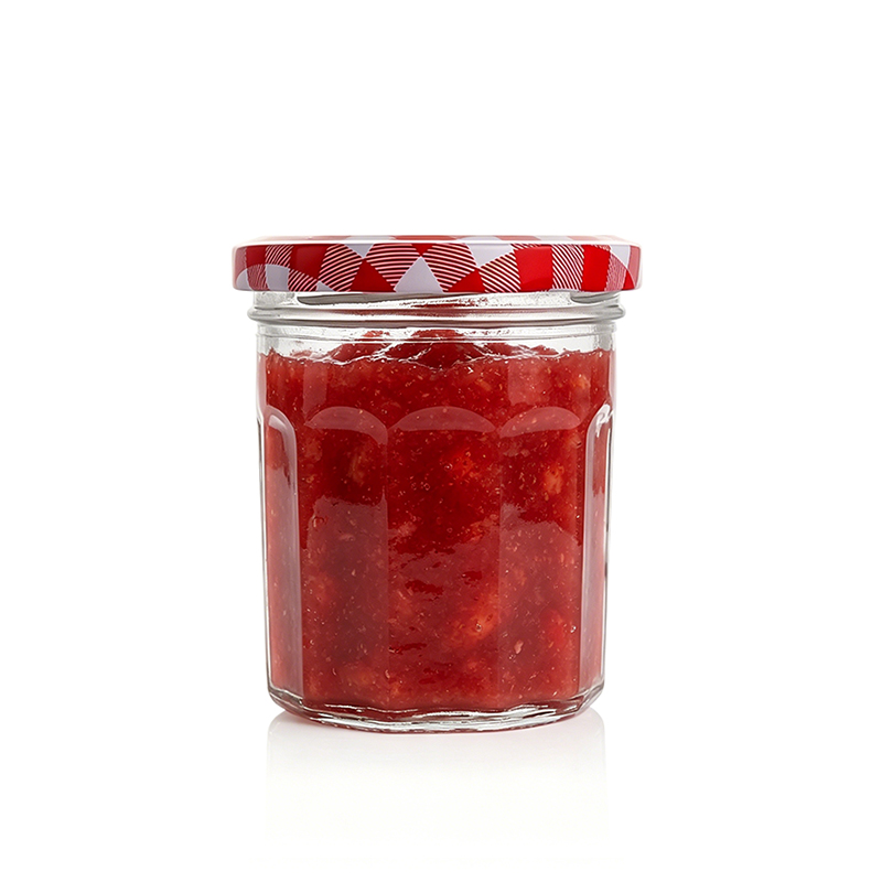 Empty wide mouth glass jam jars with custom airtight lid for sale