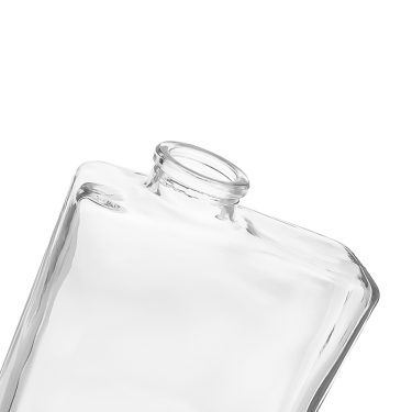 Custom exotic flat square 300ml 10oz glass beverage bottle with cork lid for liquor spirit vodka rum