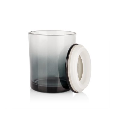 Wholesale custom gradient color luxury 7oz 11oz glass candle jars with lids