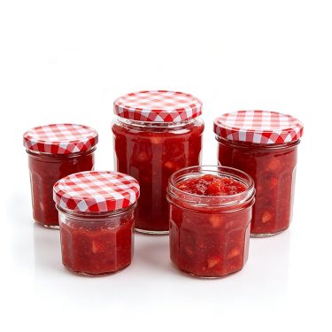 Empty wide mouth glass jam jars with custom airtight lid for sale