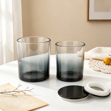 Wholesale custom gradient color luxury 7oz 11oz glass candle jars with lids