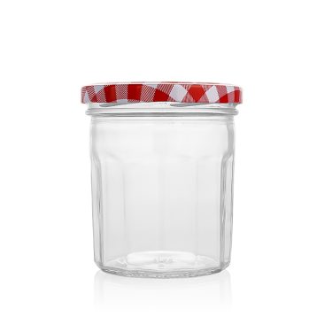 Empty wide mouth glass jam jars with custom airtight lid for sale