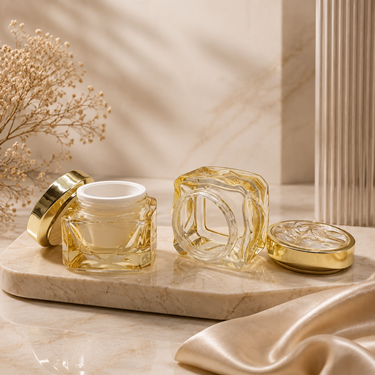 New shape-unique irregular morning and evening cream for ladies’ cosmetic jar, can be paired with a 50ml inner container