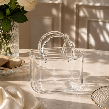 Handmade Blown Glass Cup With Rose Flower Shape Design For Elegant Drinking Decoration And Gift