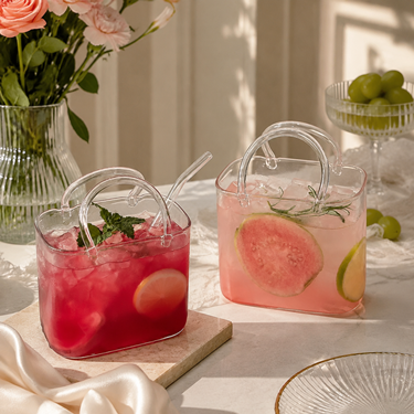 Handmade Blown Glass Cup With Rose Flower Shape Design For Elegant Drinking Decoration And Gift