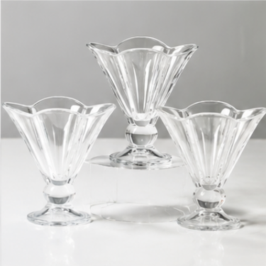 Elegant Blown Glass Cup Transparent Decorative Dessert Cup Handmade Crystal Style Tableware