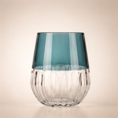 Modern Handmade Blown Glass Cup With Gradient Color Design For Drinking Decoration And Gift Collection