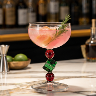 Hand Blown Decorative Glass Goblet Cup Artisan Stemware Creative Cocktail Dessert Serving Cup Home Bar Tableware