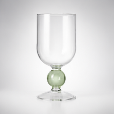Hand Blown Glass Goblet Modern Stemmed Drinking Cup Decorative Juice Cocktail Dessert Glass for Home Bar Restaurant