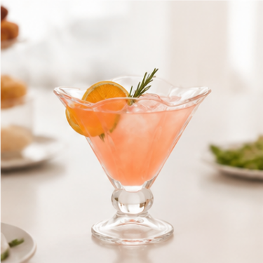Elegant Blown Glass Cup Transparent Decorative Dessert Cup Handmade Crystal Style Tableware