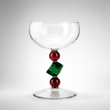 Hand Blown Decorative Glass Goblet Cup Artisan Stemware Creative Cocktail Dessert Serving Cup Home Bar Tableware