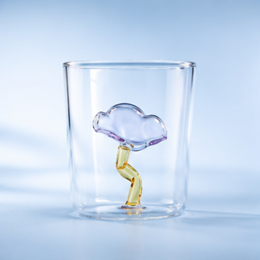 Custom Hand Blown Borosilicate Glass Cup Creative Cloud Pattern Coffee Tea Juice Drinking Tumbler Heat Resistant Reusable Cup